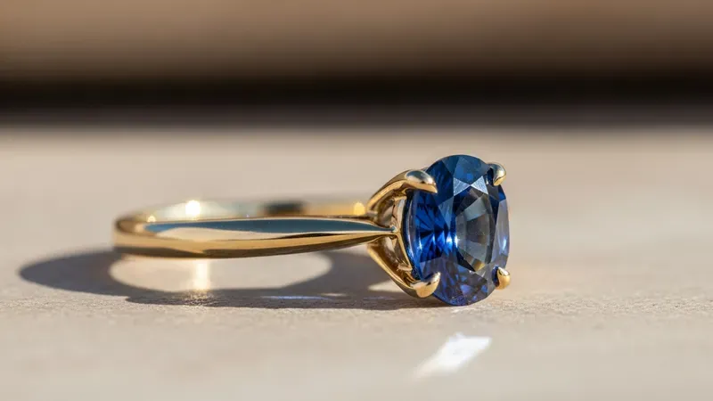 Bague de fiançailles saphir symbolisant l'engagement